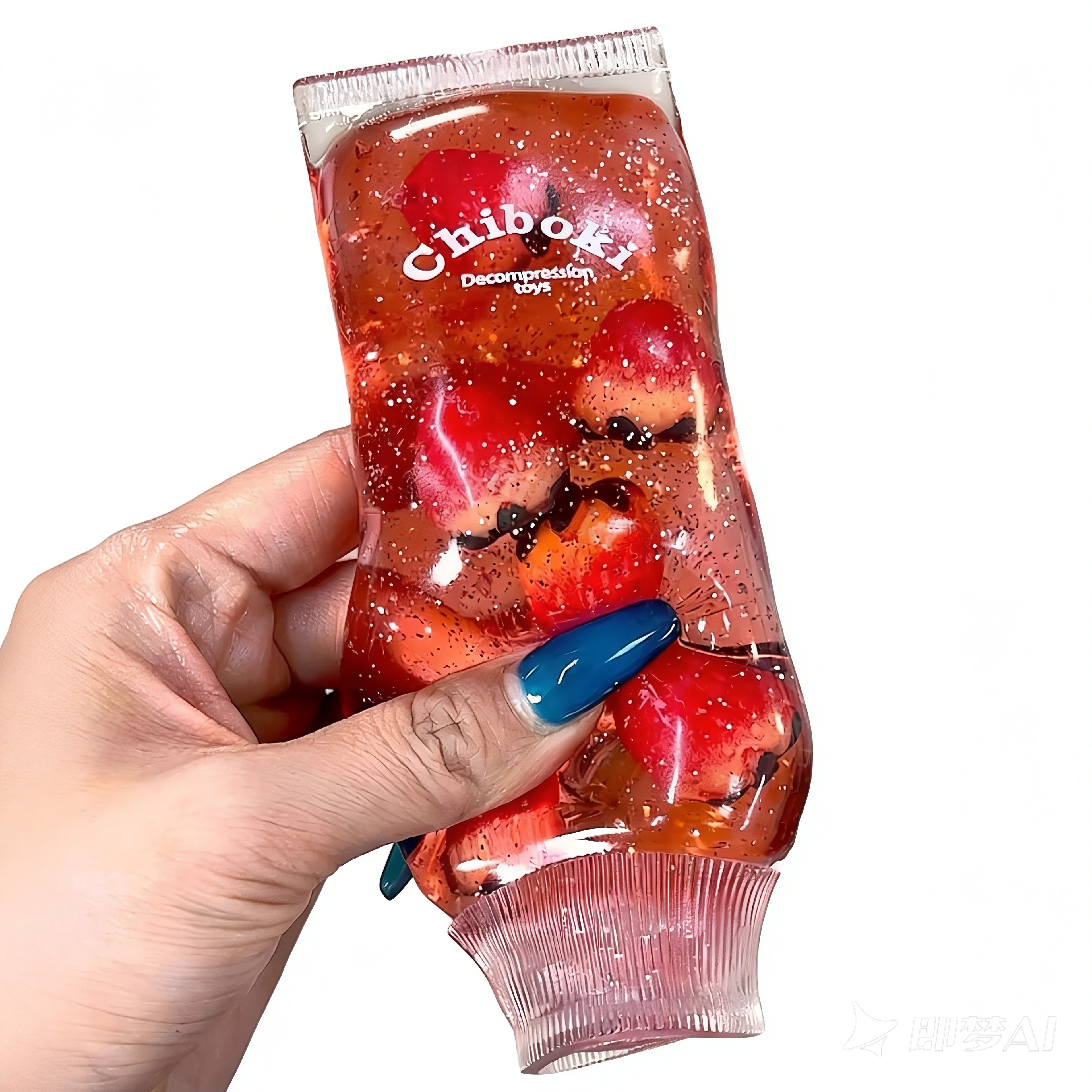 Chiboki Zahnpasta-Squishy – formbares, nicht zurückfederndes Fidget-Spielzeug mit Erdbeer- und Blaubeergeschmack | Weicher Gel-Stressball