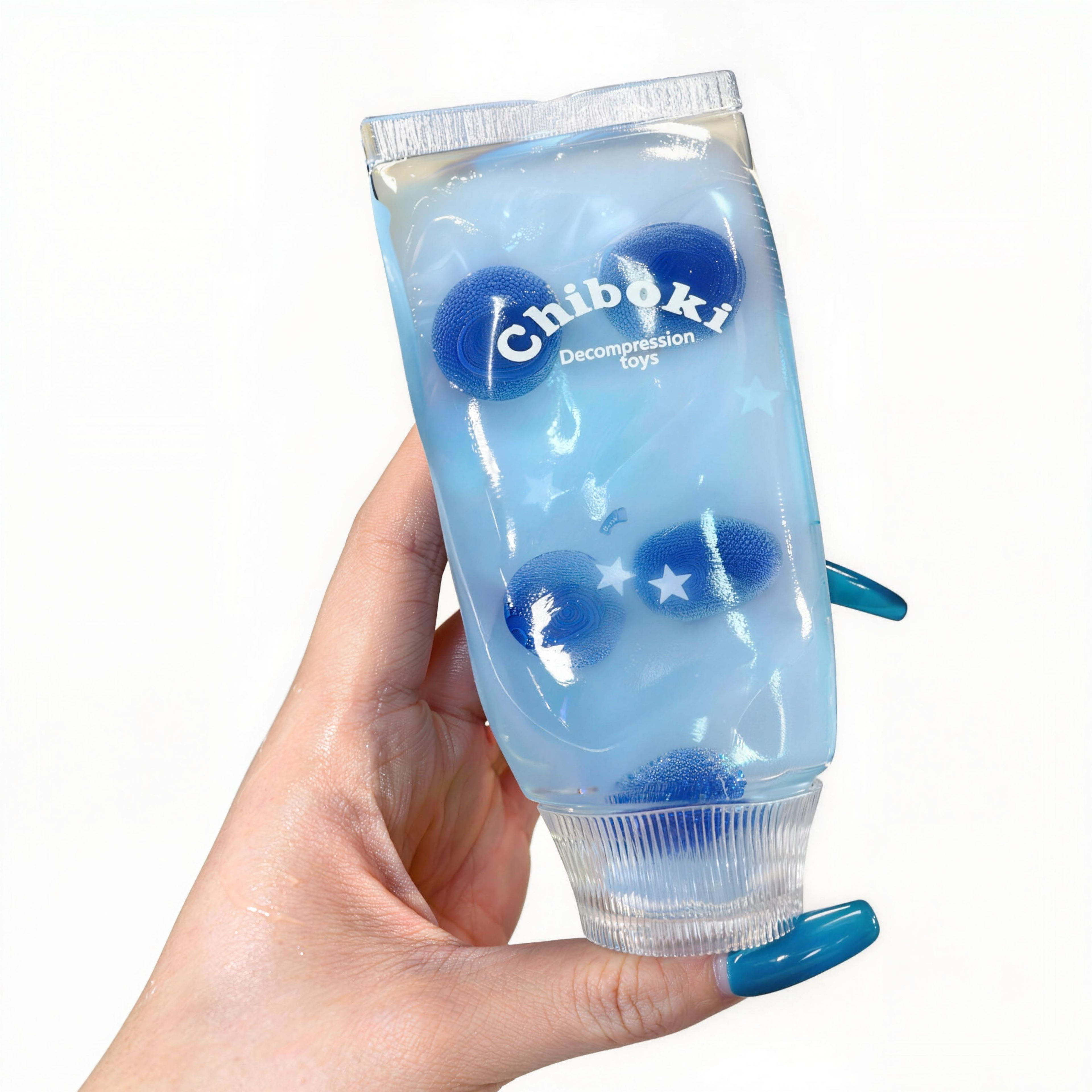Chiboki Zahnpasta-Squishy – formbares, nicht zurückfederndes Fidget-Spielzeug mit Erdbeer- und Blaubeergeschmack | Weicher Gel-Stressball